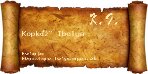 Kopkó Ibolya névjegykártya