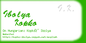 ibolya kopko business card
